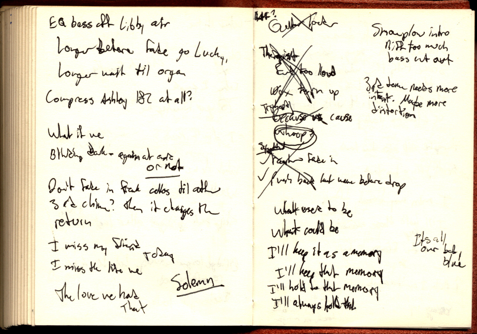 Can't Run Forever Lyrics Sheet 2